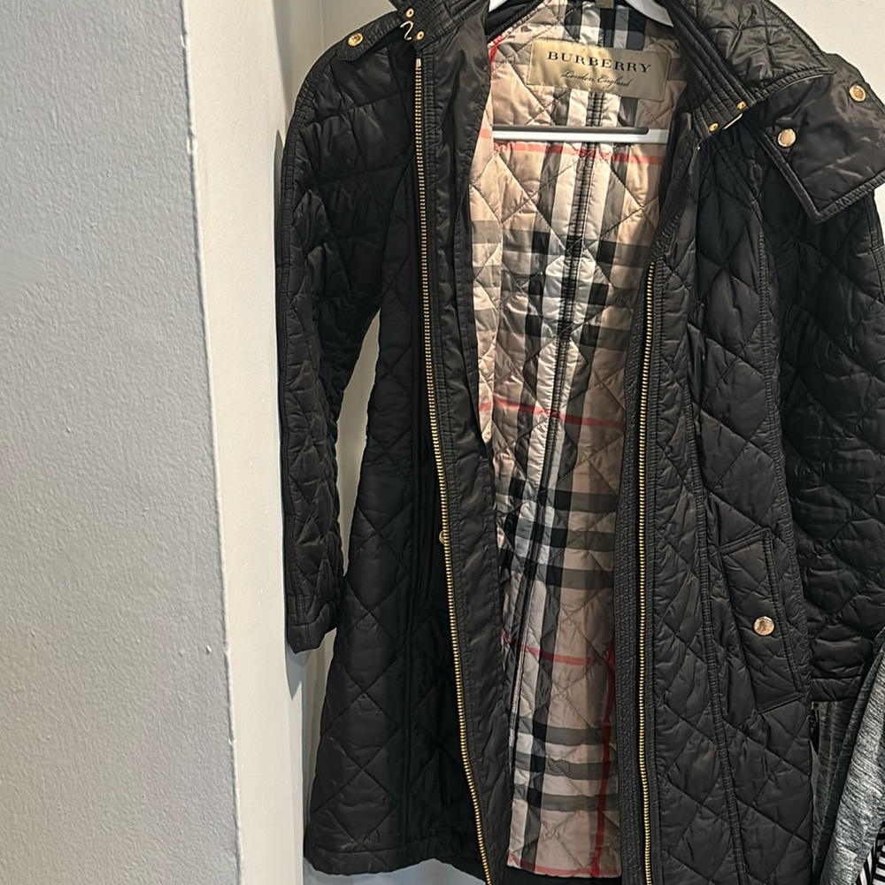 Authentic Burberry long black coat. Discontinued!